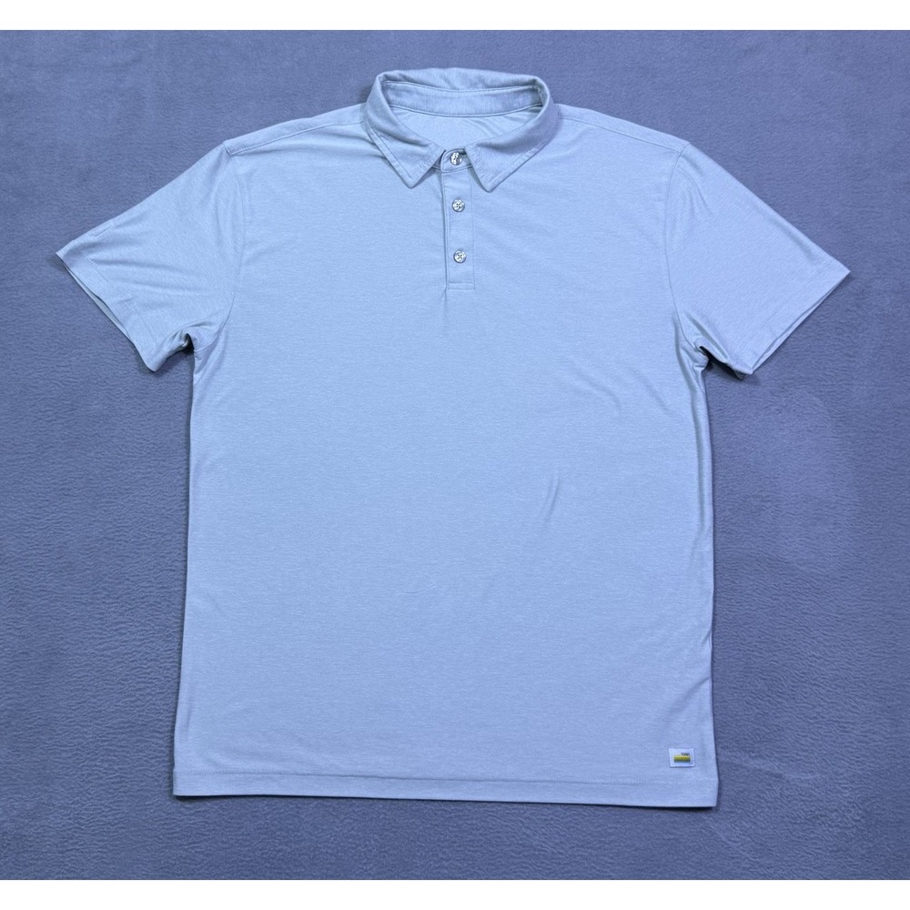 Vuori Polo Shirt Mens S Gray Performance Stretch Athleisure Normcore Active